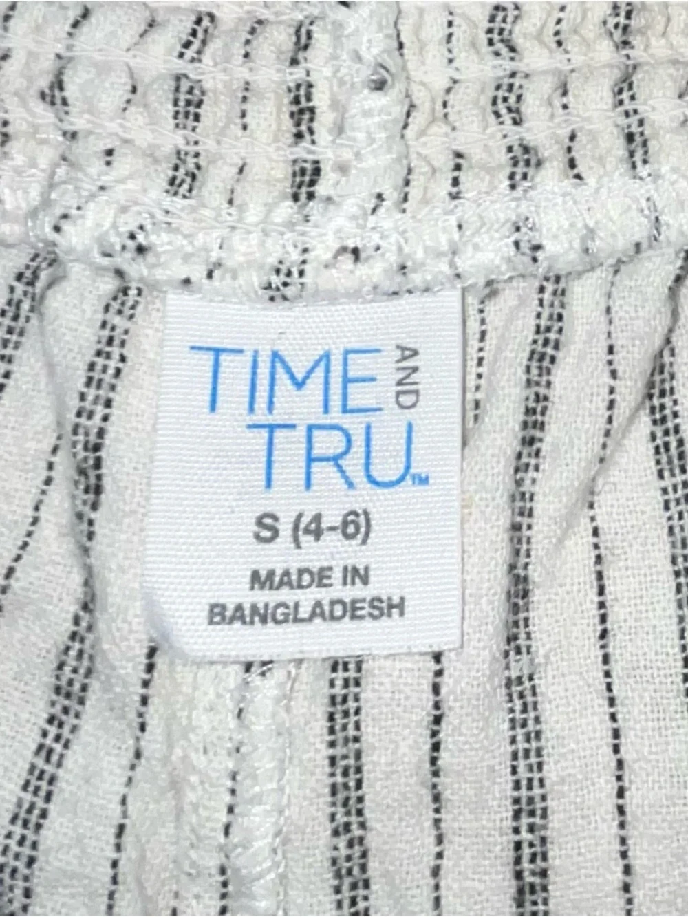 Time and Tru White Striped Linen-Feel Women's Shorts